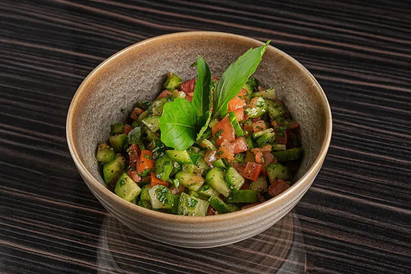 Salad Shirazi Houston Aban Restaurant